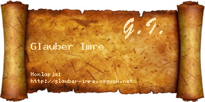 Glauber Imre névjegykártya